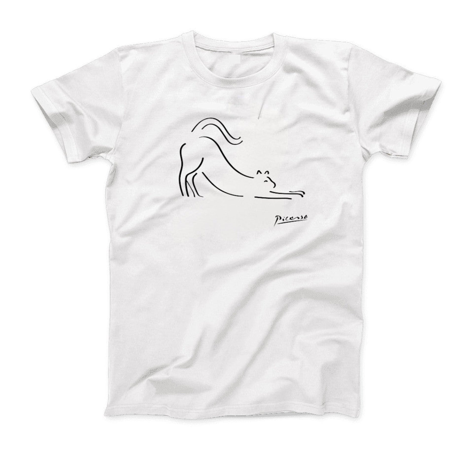 Pablo Picasso Stretching Cat Artwork T-shirt - Clothing - Harvey Ltd