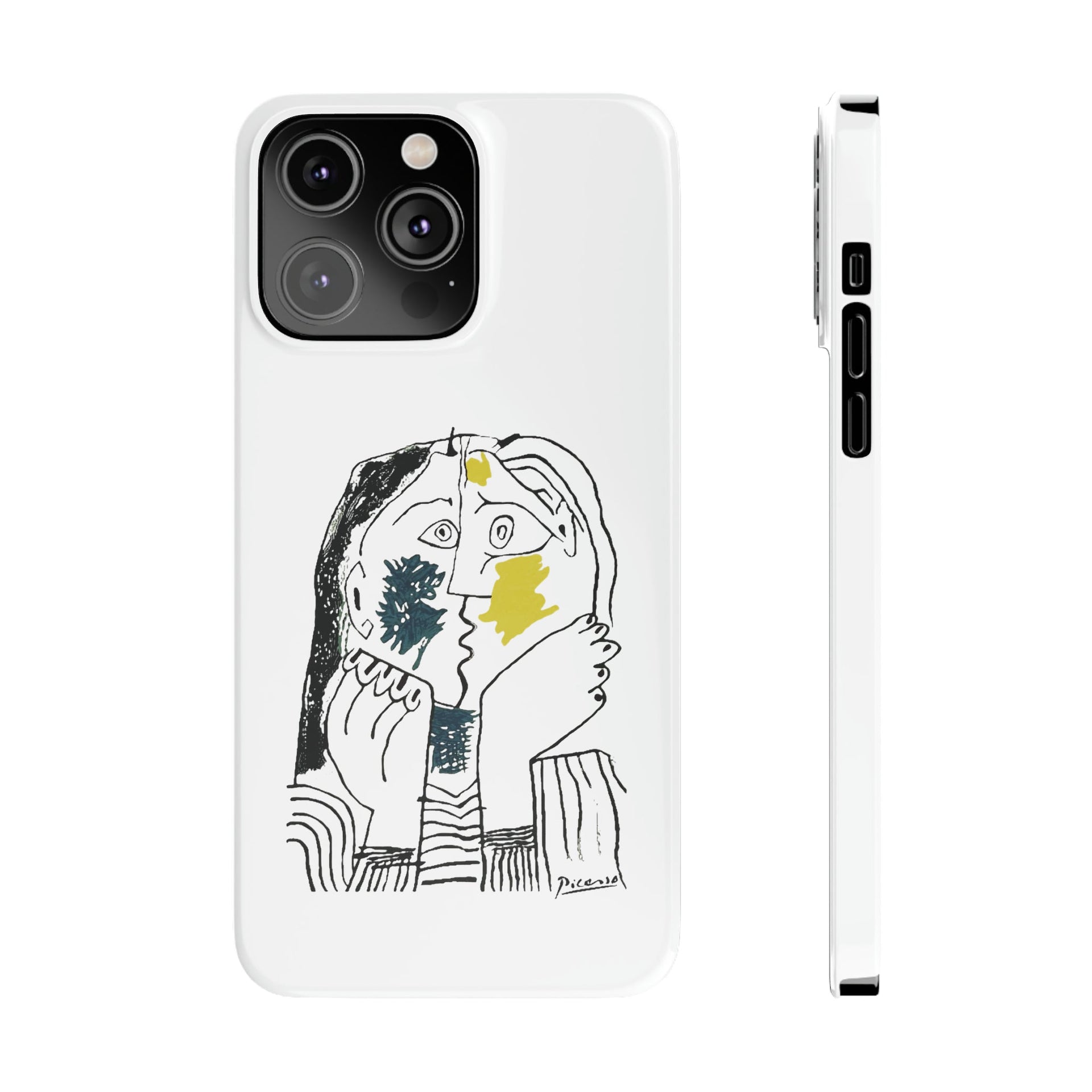 Pablo Picasso the Kiss (1979) Slim White Phone Case - Accessories - Harvey Ltd