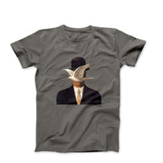 Rene Magritte Man In Bowler Hat With Dove (1964) Art T-shirt - Clothing - Harvey Ltd