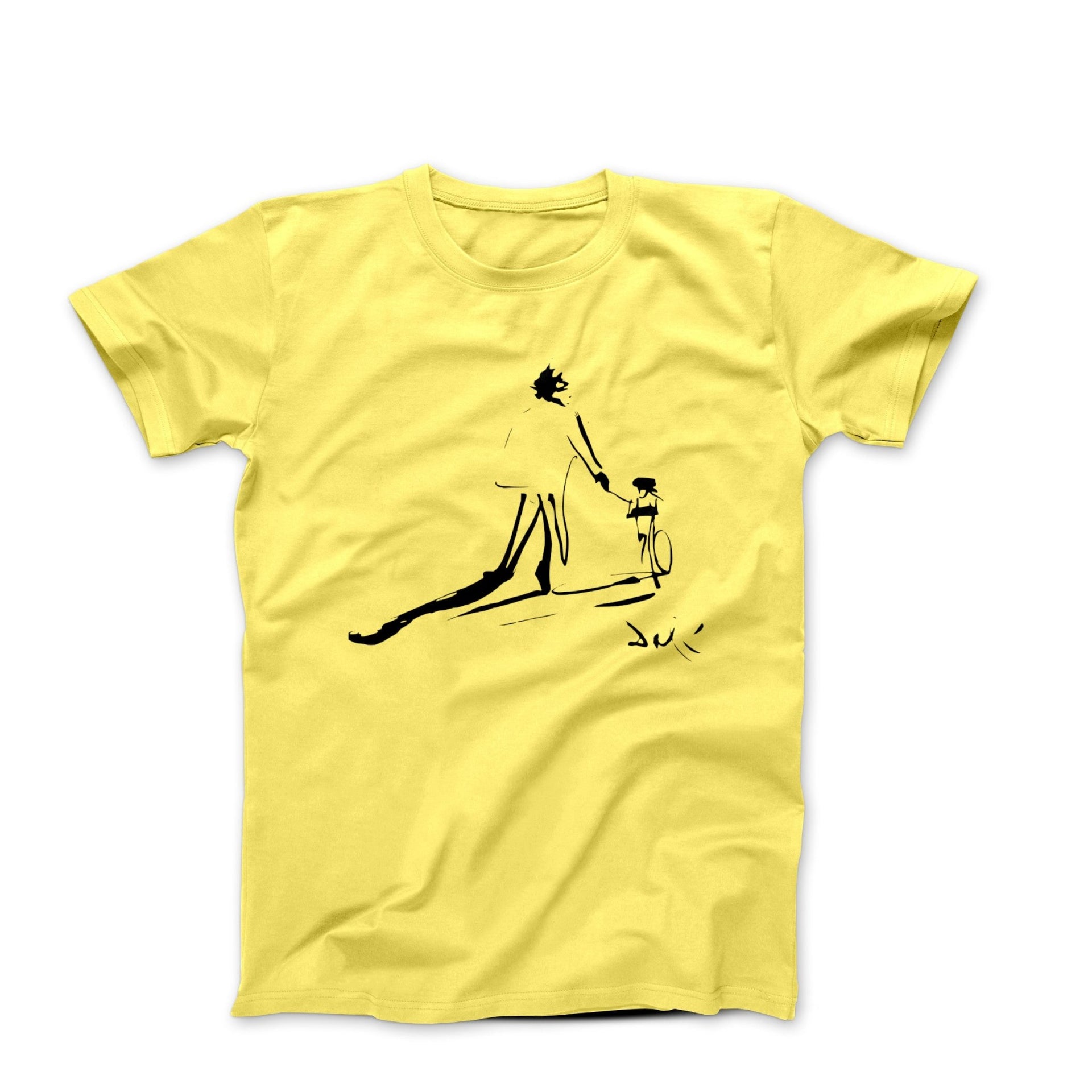 Salvador Dali Childhood With Father Riding a Bike (1971) Sketch T-Shirt - Clothing - Harvey Ltd