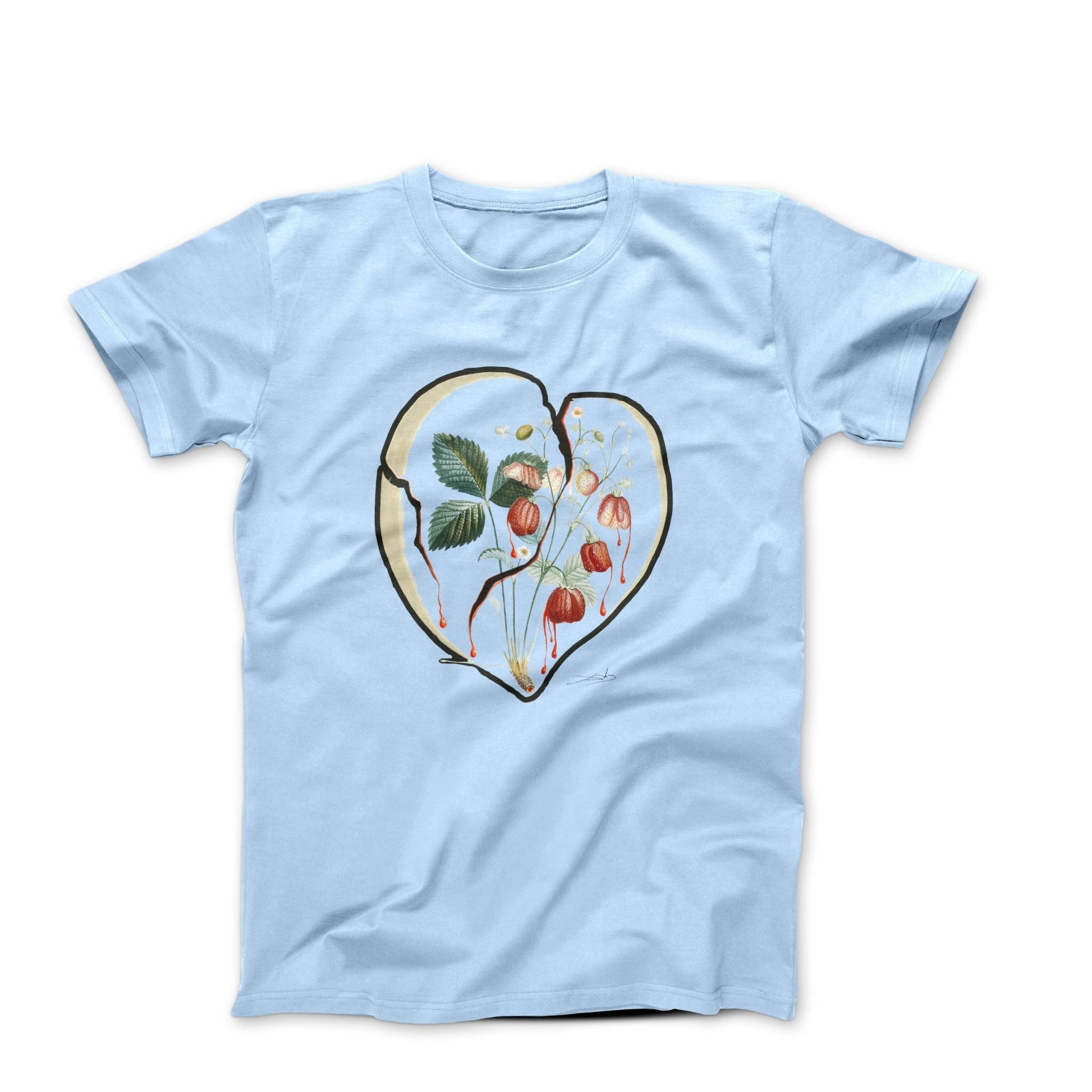 Salvador Dali Strawberries Heart (1969) Artwork T-shirt - Clothing - Harvey Ltd