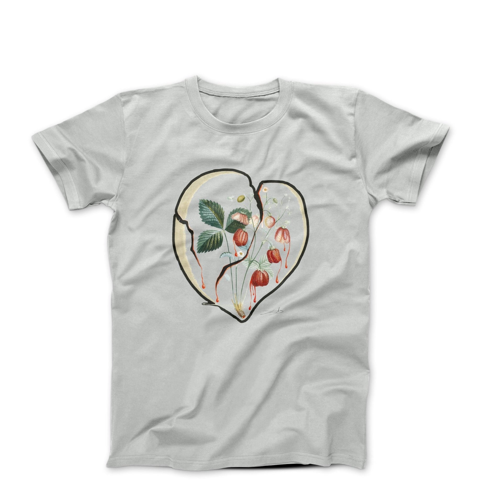 Salvador Dali Strawberries Heart (1969) Artwork T-shirt - Clothing - Harvey Ltd