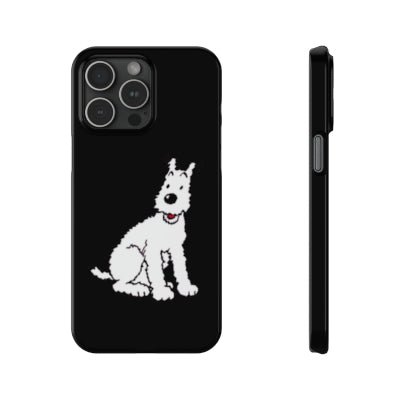 Snowy, Wire Fox Terrier Slim Black Phone Case - Accessories - Harvey Ltd