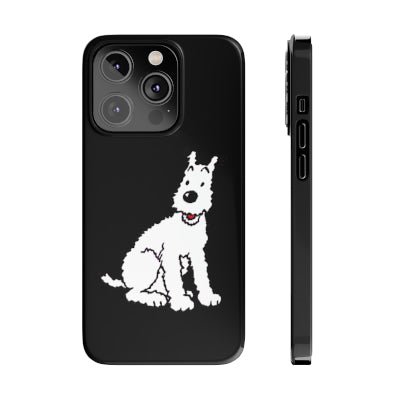 Snowy, Wire Fox Terrier Slim Black Phone Case - Accessories - Harvey Ltd